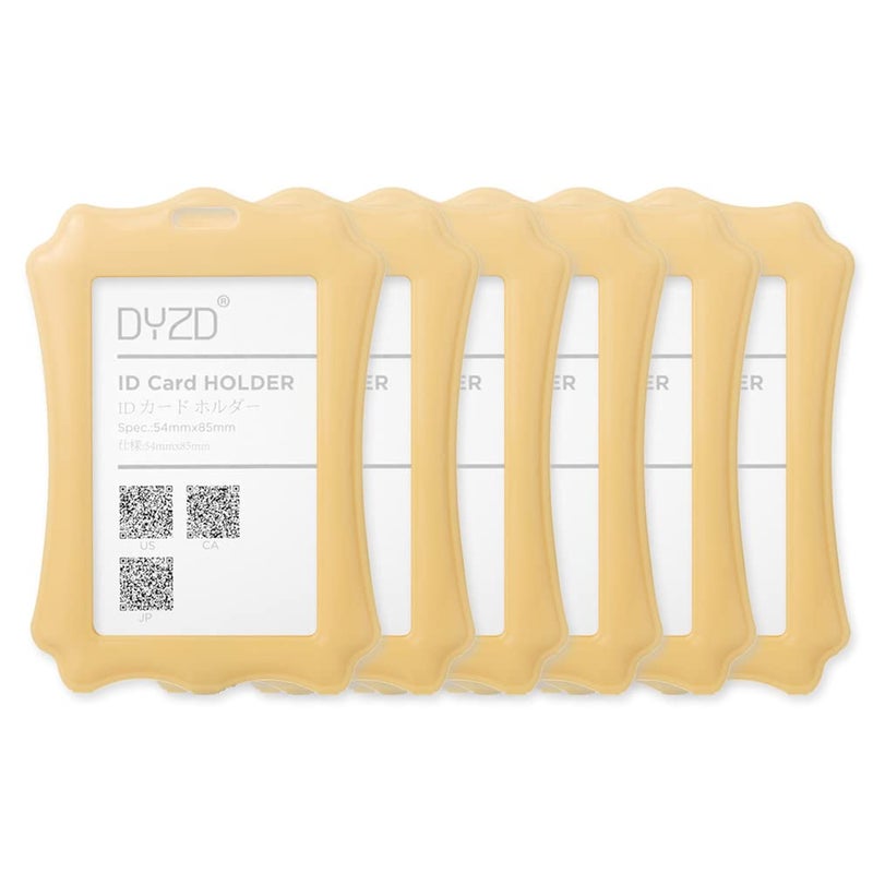 DYZD Hard Plastic Badge Holders ID Card Holders Waterproof ID Holders with Lanyards ID Badge Card Holders (Yellow,2 PCS) - Image 3